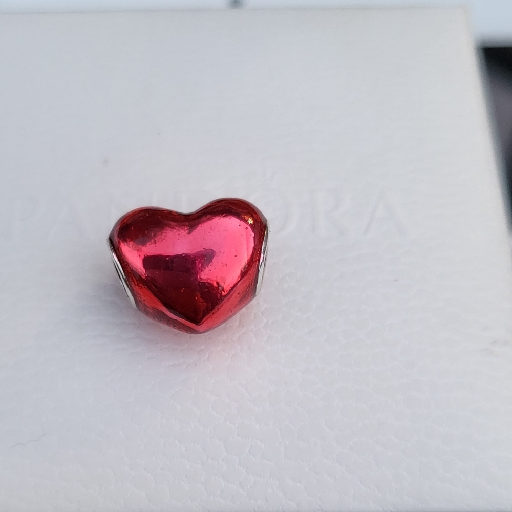Pandora Metallic Red Heart Charm